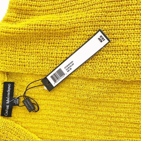 Catherine Malandrino NWT Yellow 3/4 Sleeve Open Front Slouchy Cardigan Size XS - Picture 8 of 15